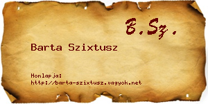 Barta Szixtusz névjegykártya